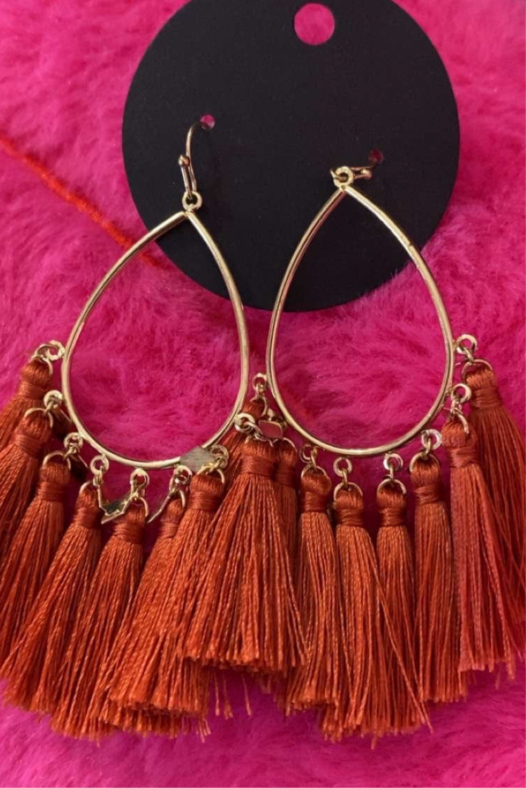 Orange Fringe Earrings!