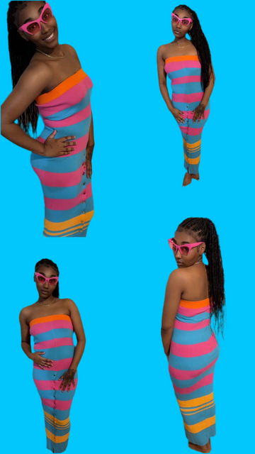 Sexy Cotton Candy Slim Fit Dress