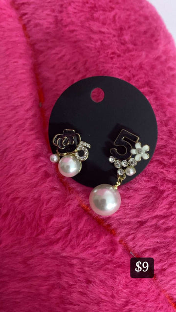 Number 5 Brooch & Earrings