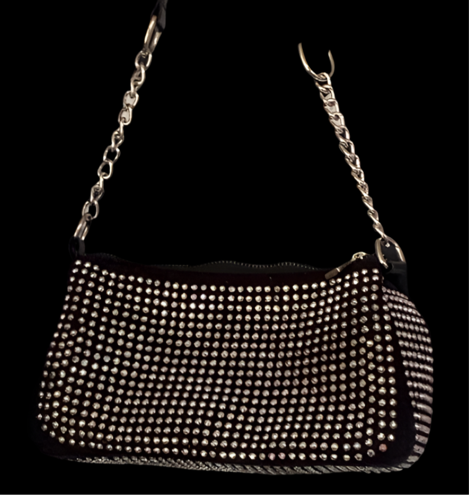 Black and Silver Rhinestone Handbag