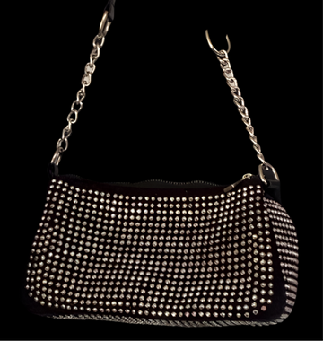 Black and Silver Rhinestone Handbag