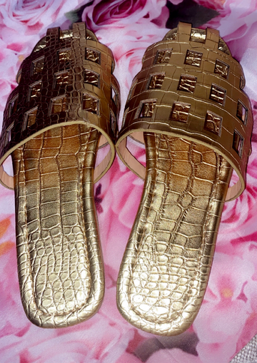 Gold Slip On Sandals!