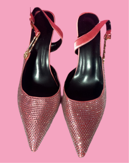 Sexy Pink Rhinestone Heels