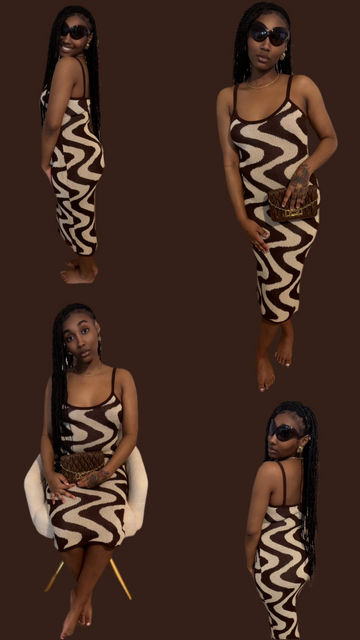 Brown & Beige Dress