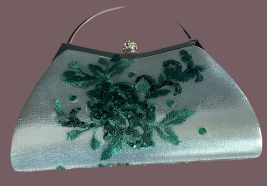 Custom Silver & Green Handbag
