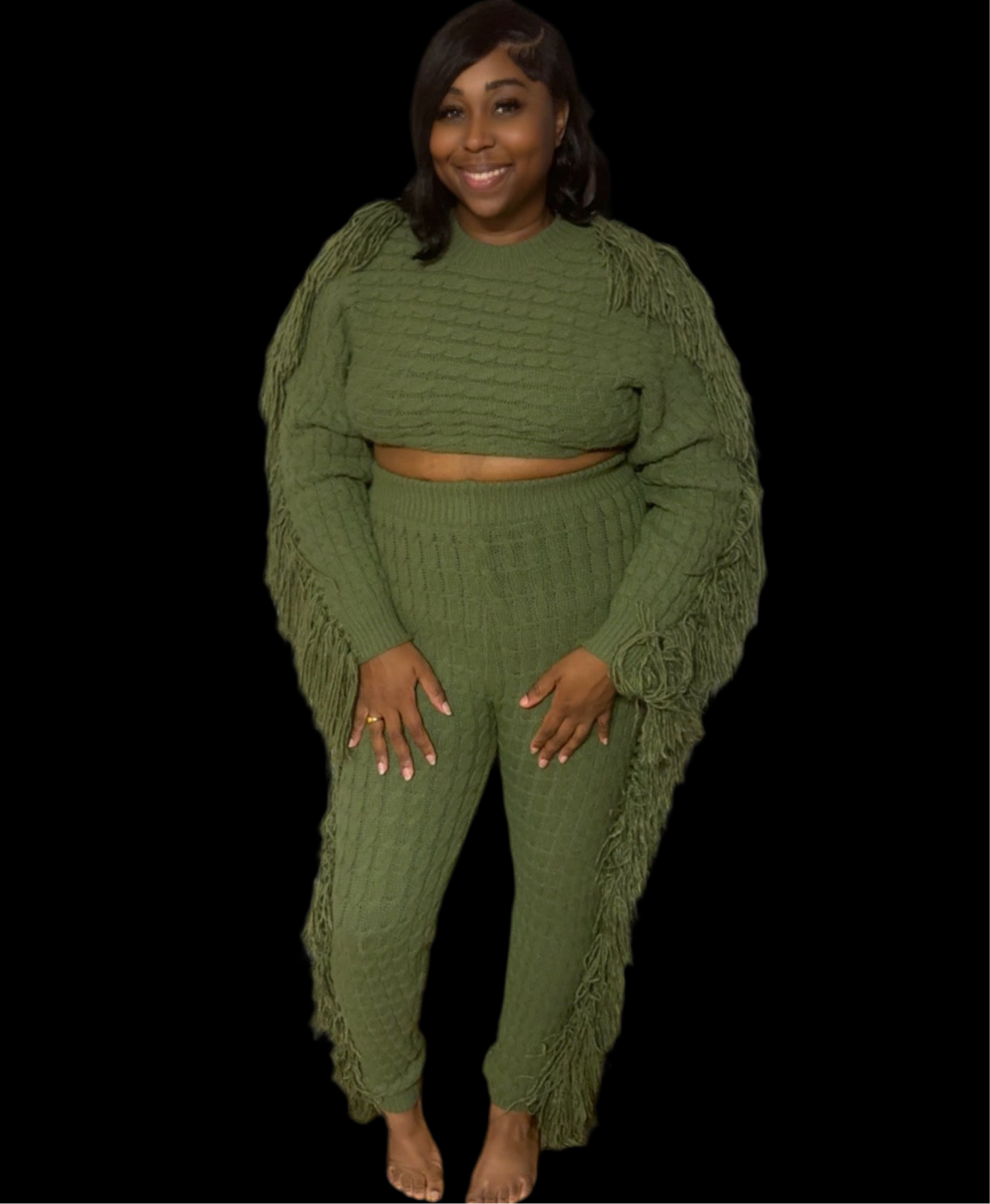 Green Fringe Two Piece Set!