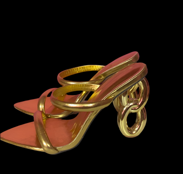 Gold Two Strapped Heels