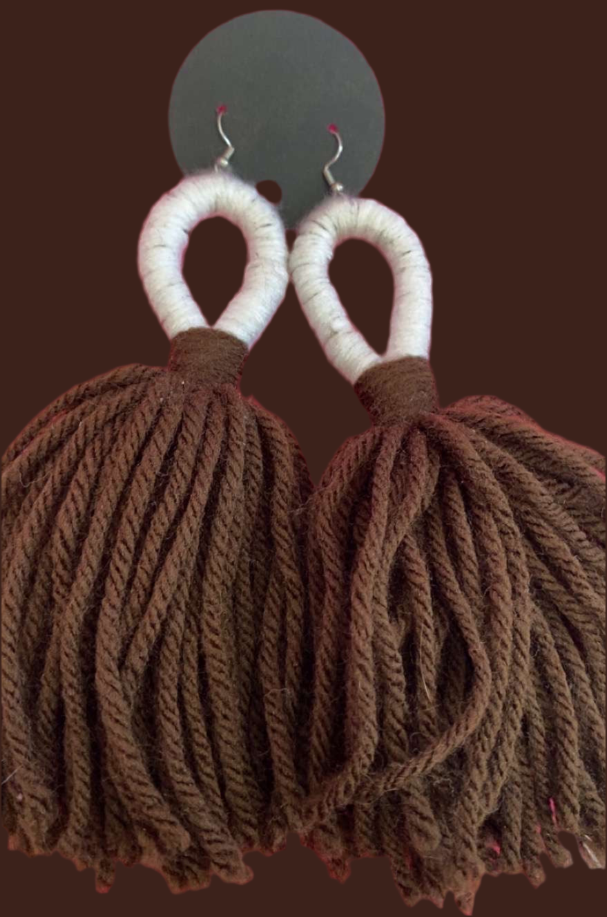 Two Toned Yarn Earrings