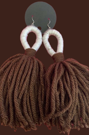 Two Toned Yarn Earrings