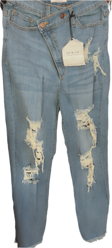 Criss Crossed Ripped Jeans!