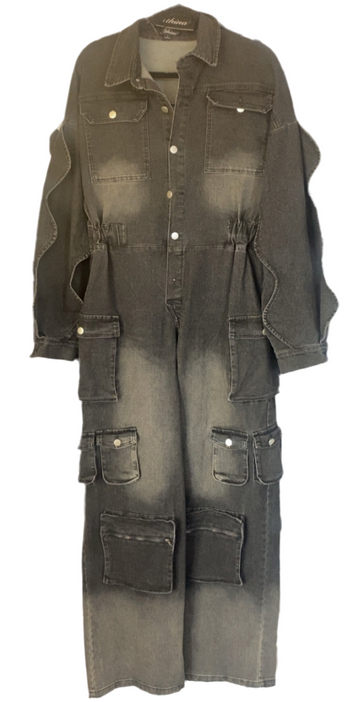 Black Denim Jumpsuit