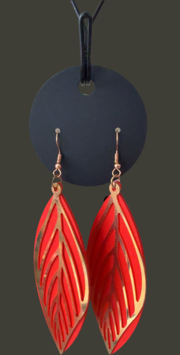 Red Leaf Earrings