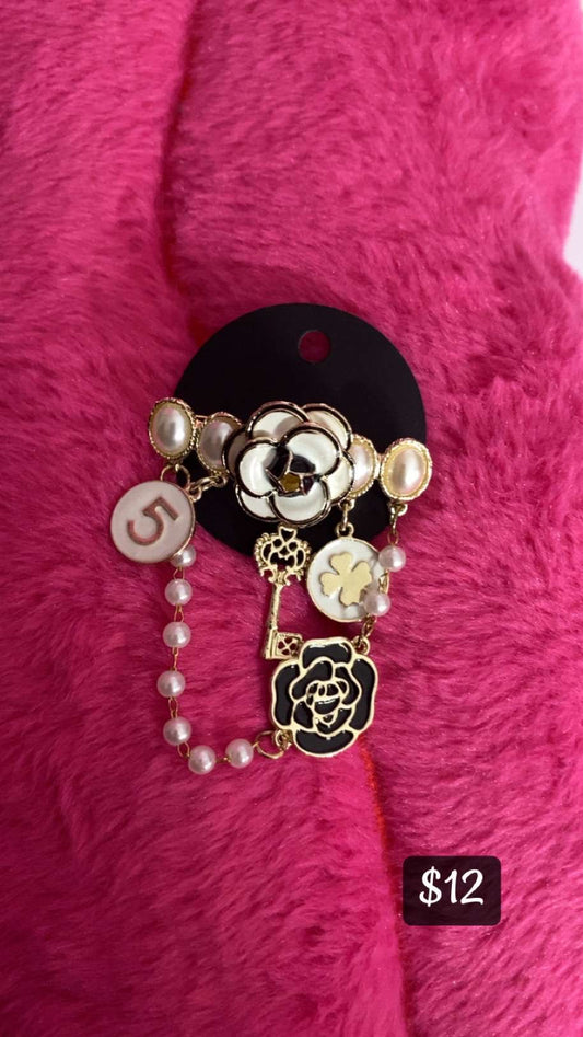 Number 5 Brooch & Earrings