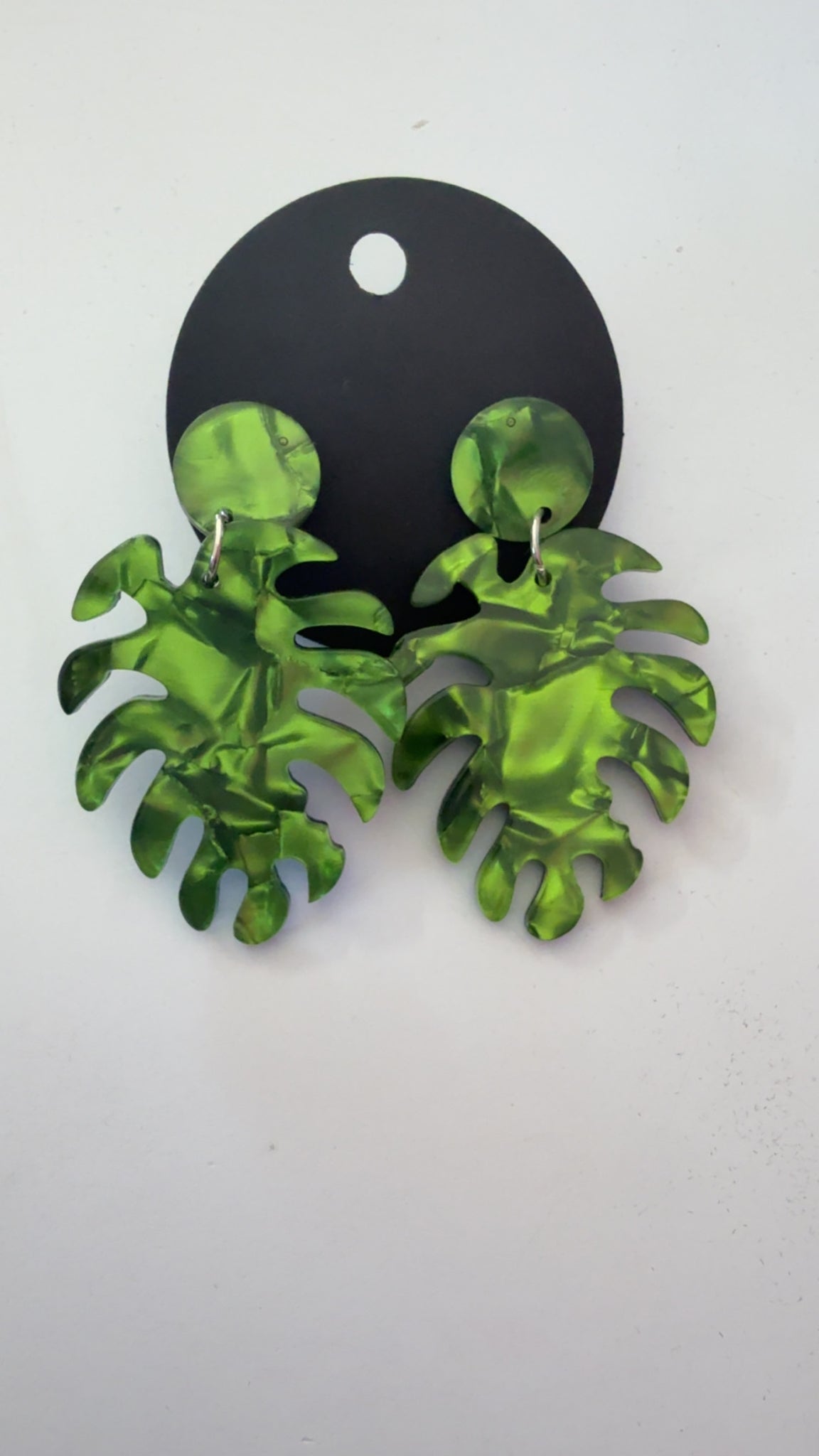 Green Leaf Earrings